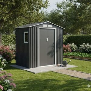 מחסן גינה מתכת מחוזק קומפקטי G74 2.13x1.31x2.05 אספקה מיידית אפקטיב